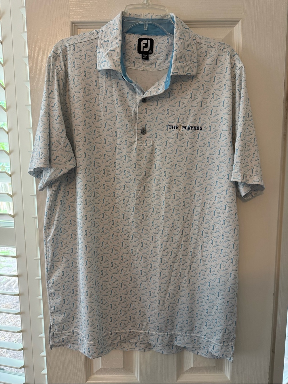 'The Players' FootJoy Light Blue Patterned Golf Polo